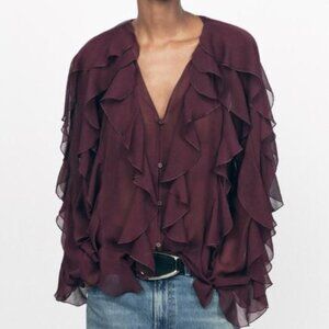 ZARA-RUFFLED BLOUSE ZW COLLECTION